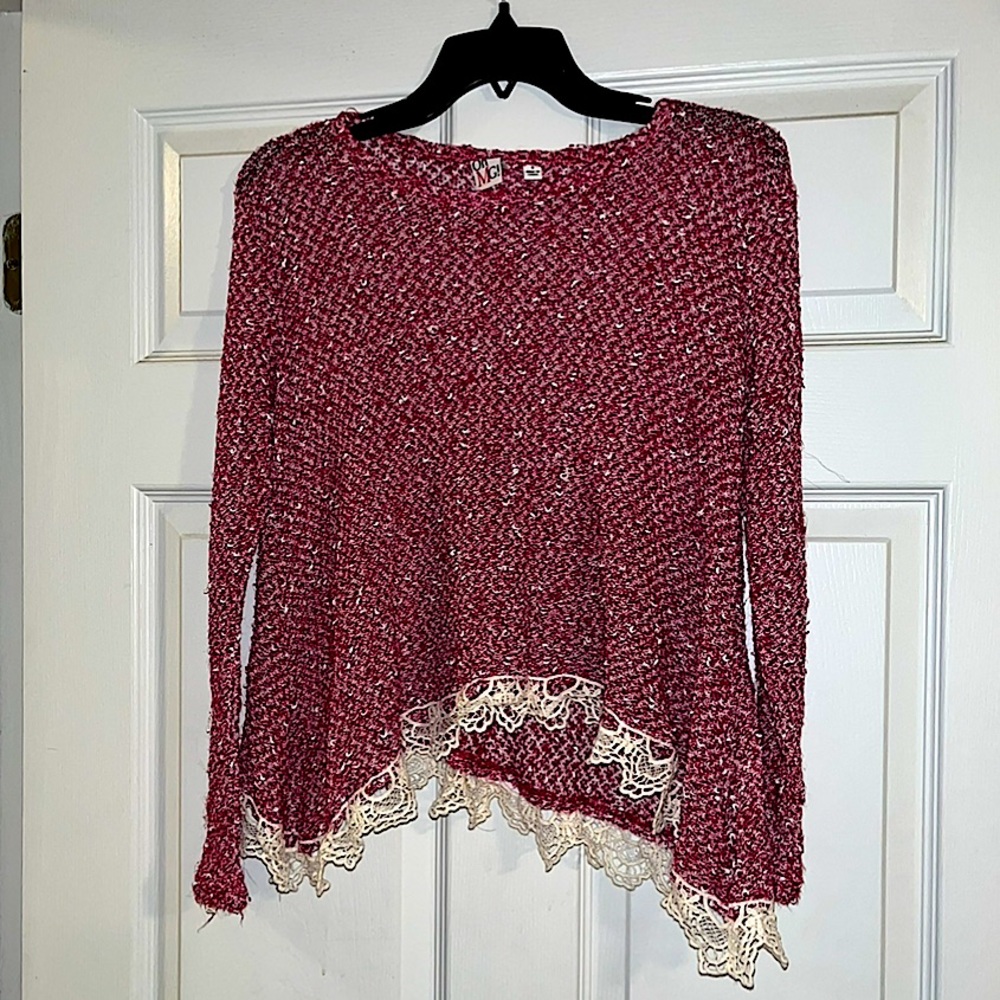 Pink Knit Sweater Shirt